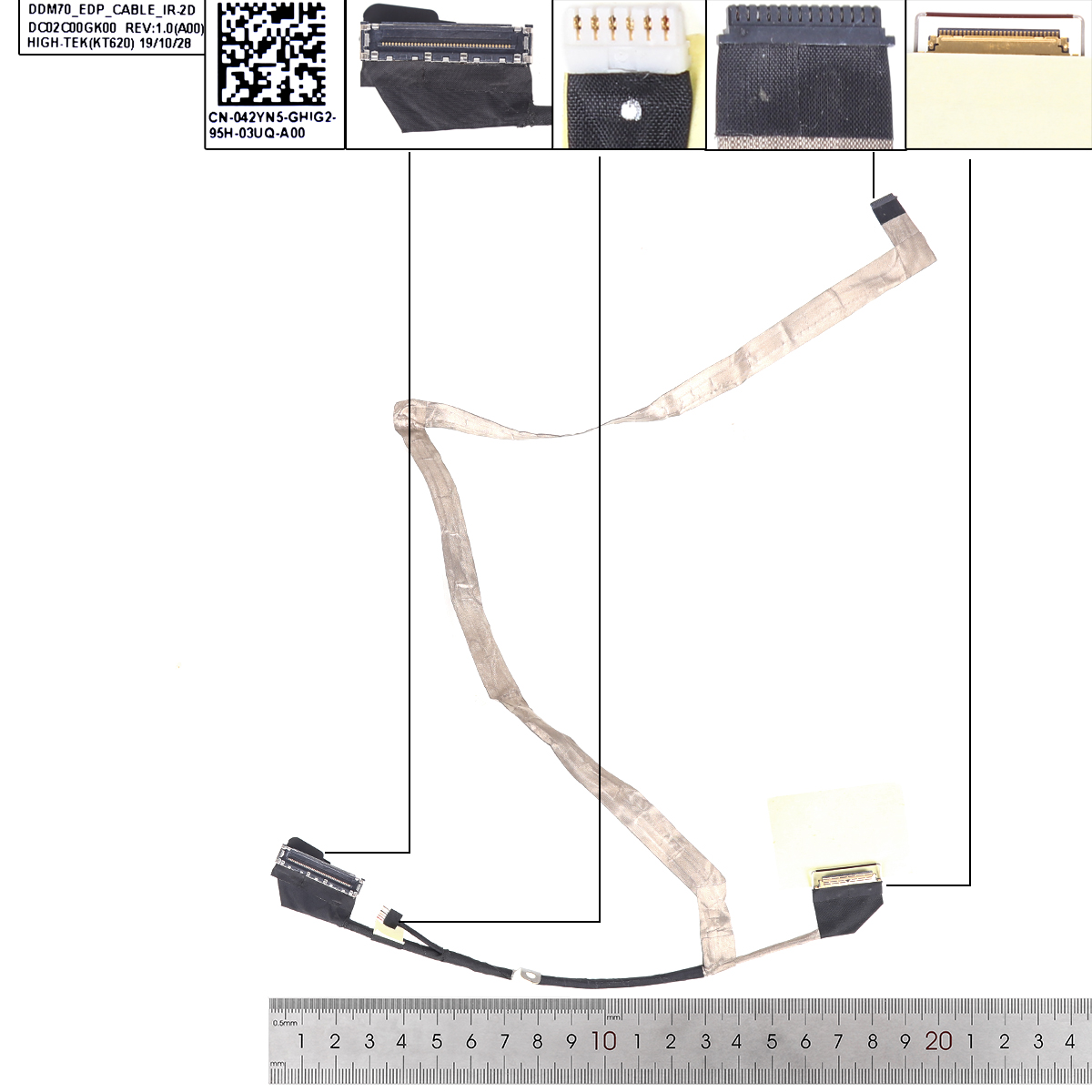 Picture of New LCD Display Screen Cable Replacement  For Dell Latitude 5490 E5490 30pin IR.